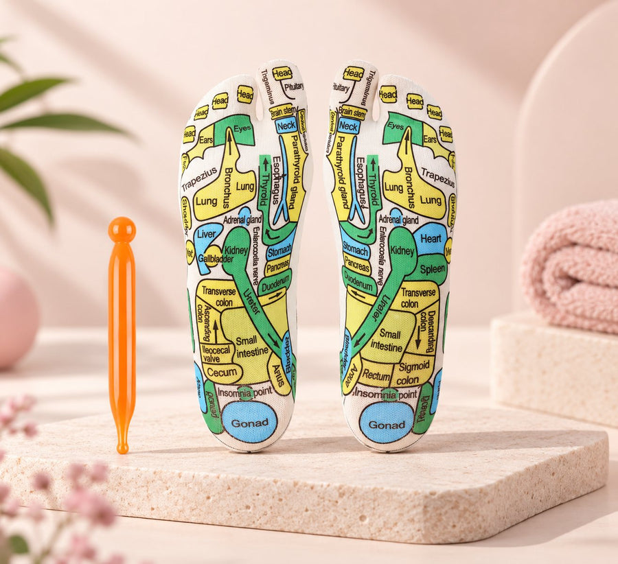 Andante reflexology massage socks, Women's - printed foot map