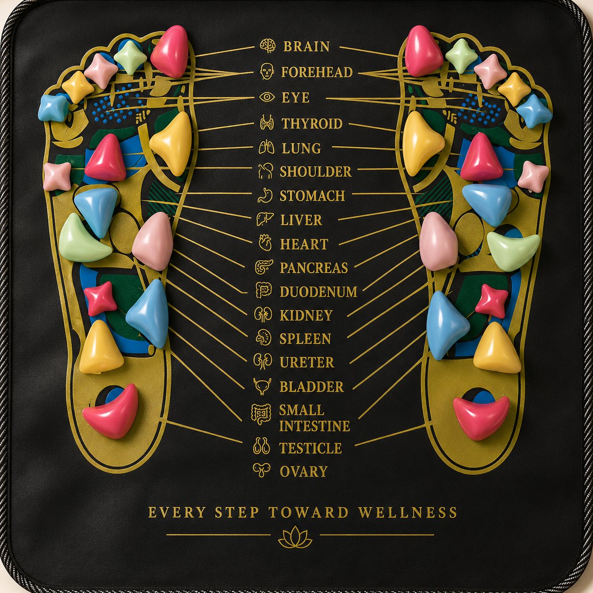 Esterilla de reflexologia Andante, tamano Compact 35x35 cm