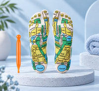 Andante reflexology massage socks, Men's - printed foot map