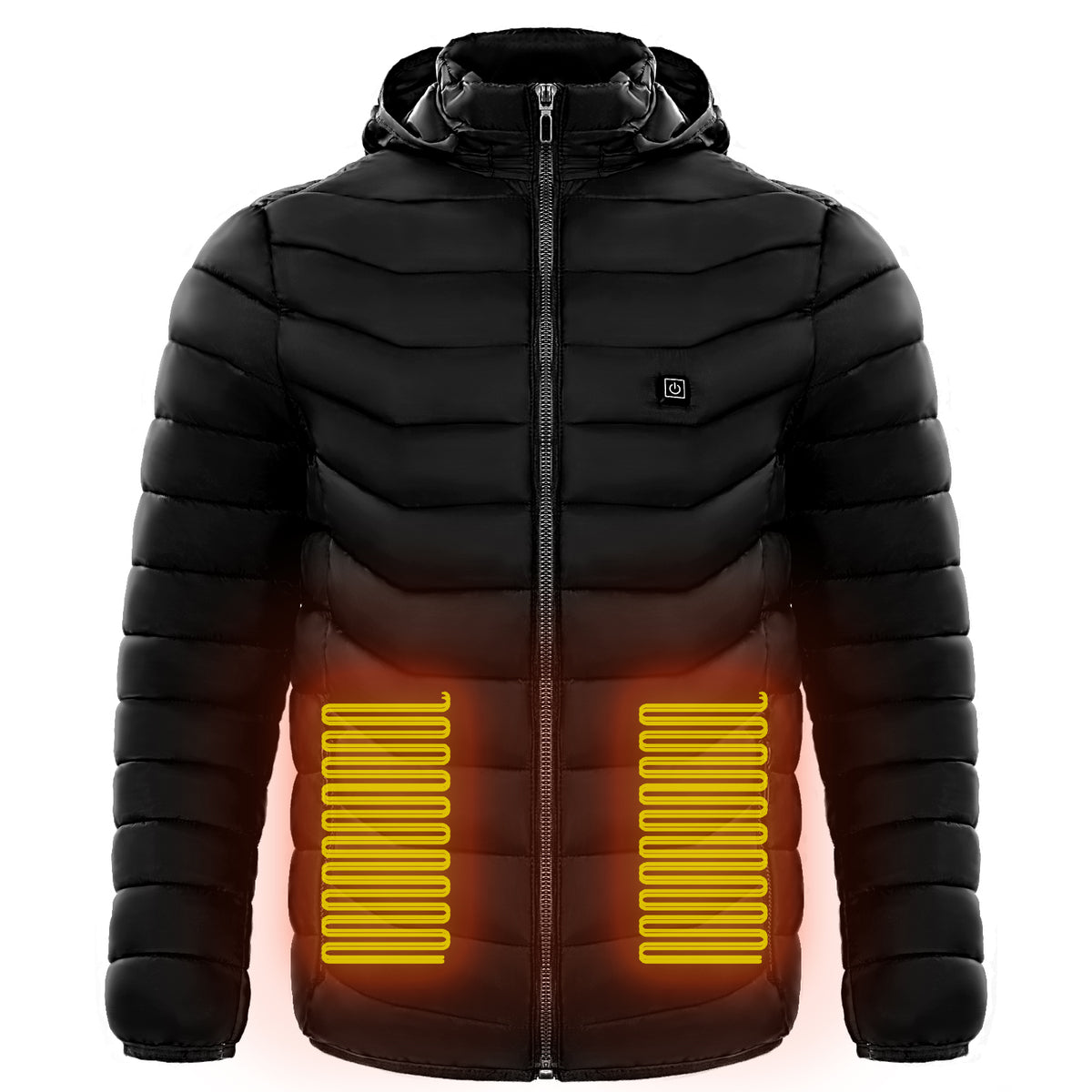 Men Heated Puffer Jacket Electric Heating Coat Insulated Hood Windbreaker